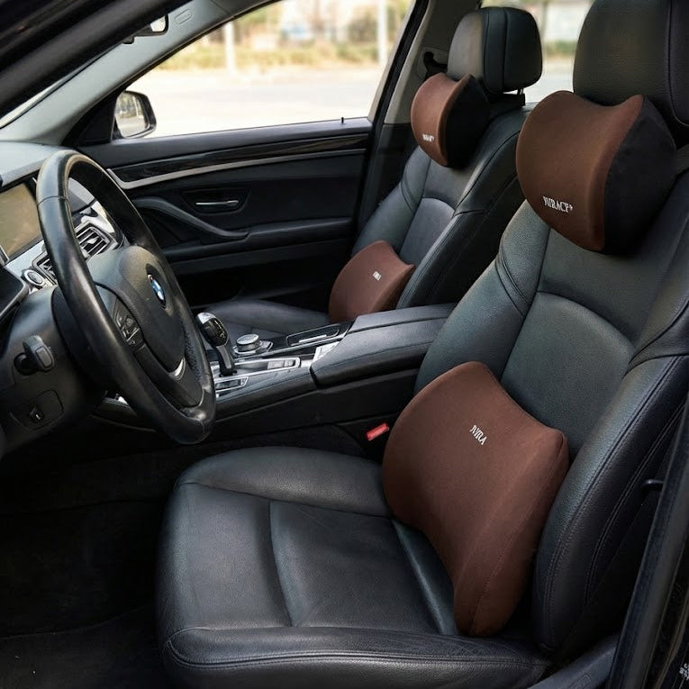 Memory Foam Car Headrest &amp; Lumbar Support Set